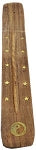 Wooden Ash Catcher - Brass Yin-Yang Boat Burner 10"