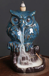 Backflow Cone Incense Burner - Blue Owl 5.5" x 4"W