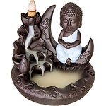 Backflow Cone Incense Burner - Buddha on Half Moon