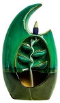 Backflow Cone Incense Burner - Crescent Cascading Leaves