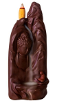 Backflow Cone Incense Burner - Terracotta Meditating Buddha Waterfall