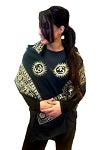 Black Prayer Shawl with Large Printed Om