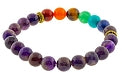 Chakra Bracelet - 8mm Round Beads w/ Amethyst