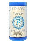 Crystal Journey Chakra Pillar Candle 3X6 - Throat Chakra