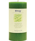 Crystal Journey Herbal Magic Pillar Candle 3X6 - Money