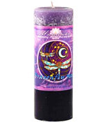 Crystal Journey Mandala Pillar Candle - Intuition - Dragonfly