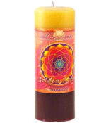 Crystal Journey Mandala Pillar Candle - Vitality - Golden Lotus