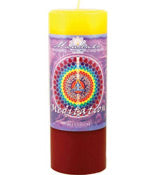 Crystal Journey Mandala Pillar Candle - Wisdom - Meditation