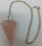 Faceted Pendulum - Rose Quartz