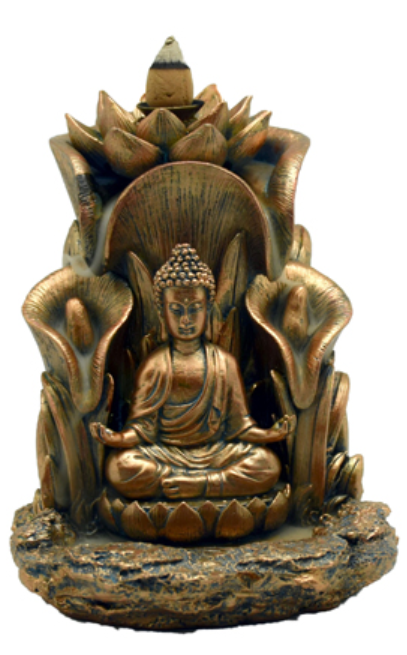 Backflow Cone Incense Burner - Golden Buddha