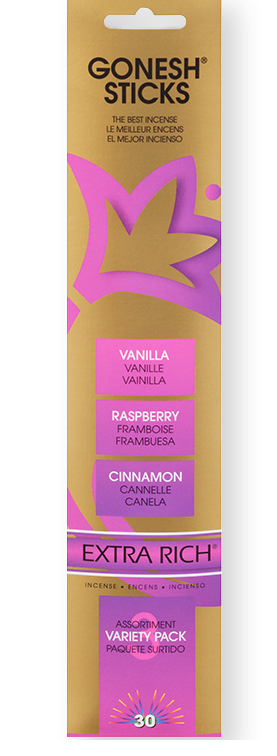 Gonesh Variety Pack # 3 Extra Rich Incense Sticks
