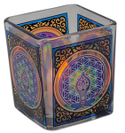 Handcrafted Glass Square Votive Candle Holder - Chakra