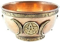 Metal Burner - Triple Moon Pentacle Offering Bowl (Copper)