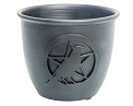 Metal Smudge Pot Pentacle w/ Raven Bowl Incense Burner Black (Small)