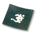 Soapstone Incense Ash Catcher - OM Inlay 4.5'' x 4.5''