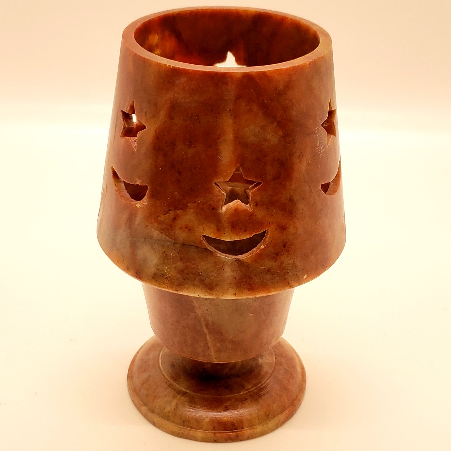Soapstone Tealight & Votive Candle Holder - Celestial Lamp (5"H x 3W)