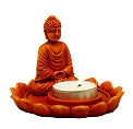 Orange Buddha Incense Burner Ash Catcher 10"