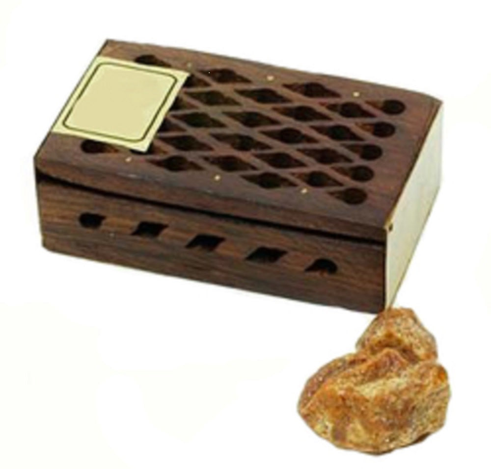 Amber Resin in Wood Box - Rose Amber Resin