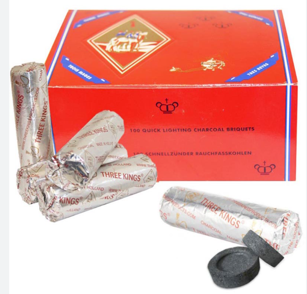 3 Kings Charcoal - 40mm - [Box 10 Rolls of 10 Discs]