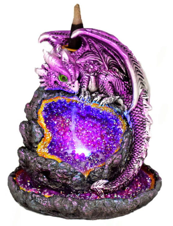 Backflow Cone Incense Burner - Baby Dragon w/ LED