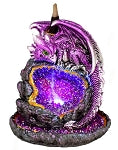 Backflow Cone Incense Burner - Buddha in Crystal Cave LED Light