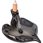 Backflow Cone Incense Burner - Ceramic Leaf Petal