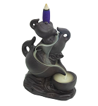 Backflow Cone Incense Burner - Triple Tea Pots Ceramic Cone & Stick Holder