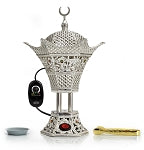 Bakhoor Resin Electric Incense Burner Hilal Silver w Regulator
