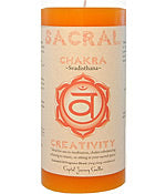 Crystal Journey Chakra Pillar Candle 3X6 - Sacral Chakra