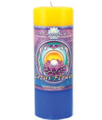 Crystal Journey Mandala Pillar Candle - Renewal - Lotus flower