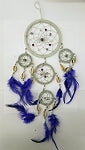 Dream Catcher - Large Quartz Beaded  with Purple Feathers