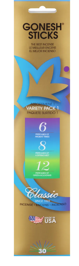 Gonesh Classic Incense Sticks - Variety Pack #1