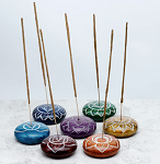 Incense Burner - Soapstone Praying Buddha w/ Lotus