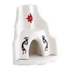 Incienso de Santa Fe - WHITE, Black & Turquoise Southwest Fireplace Incense burner w/Pinion Incense