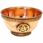 Metal Burner - Charcoal Burner - Copper Incense Bowl - Pentacle 3"