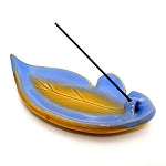 Shoyeido Ceramic Japanese Leaf-Shaped Incense Burner - Azure
