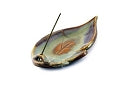 Shoyeido Ceramic Leaf-Shaped Incense Burner - Desert Sage