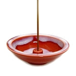 Shoyeido Ceramic 4.5" Round Incense Burner - Crimson