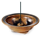 Shoyeido Ceramic 4.5" Round Incense Burner - Mocha