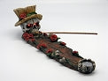 Skull with Roses LED Eyes Ash Catcher Incense Burner