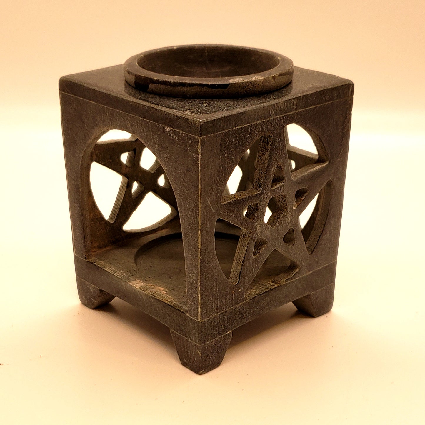 Soapstone Oil Burner - Pentagram (3.5"H x 2.5W)