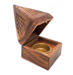 Temple Wooden Incense Cone & Charcoal Resin Burner 5"