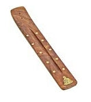 Wooden Ash Catcher - Brass Buddha Boat Burner 10"