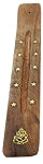 Wooden Ash Catcher - Brass Ganesh Boat Burner 10"