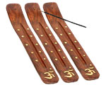 Wooden Ash Catcher - Brass OM Boat Burner 10"