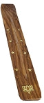 Wooden Ash Catcher - Brass Lotus Boat Burner 10"