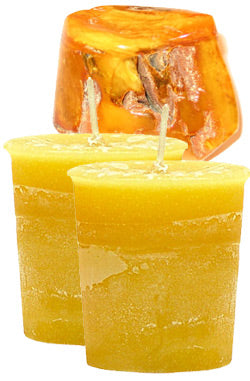Amber Crystal Journey Traditional Votive Candles [ 2 ]