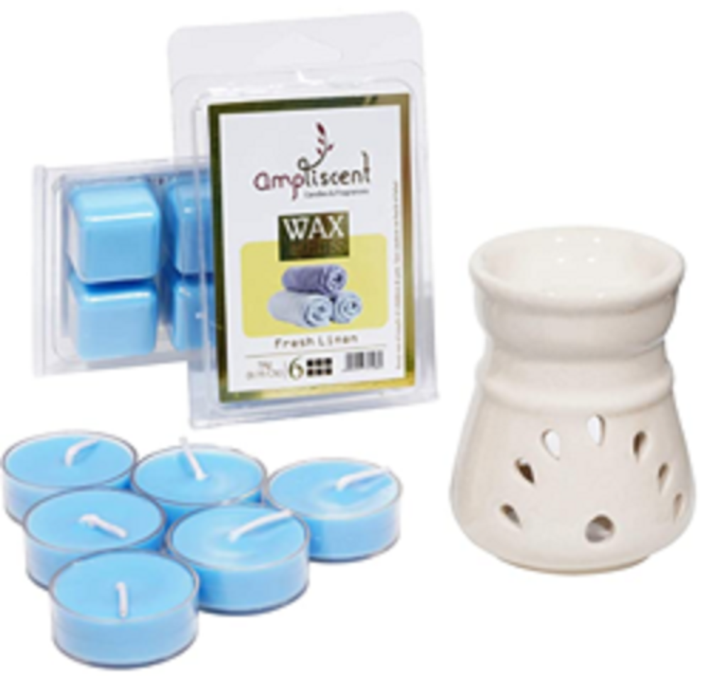 Ampliscent Candle / Wax Melt Gift Set - [Fresh Linen]
