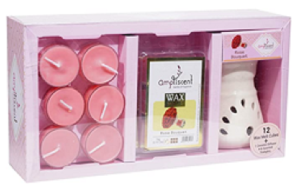 Ampliscent Candle / Wax Melt Gift Set - [Rose Bouquet]